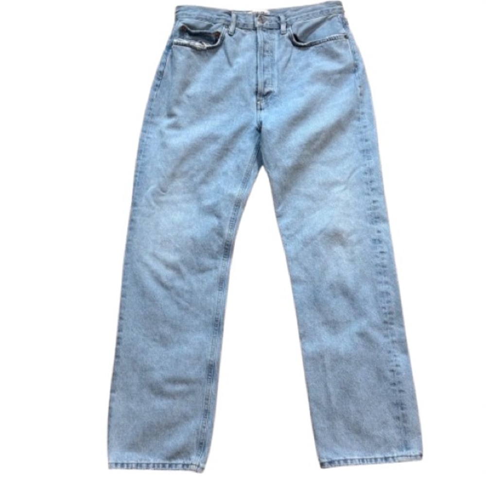 Agolde 90'S PINCH WAIST HIGH RISE STRAIGHT size 29 light wash button front - Picture 4 of 14